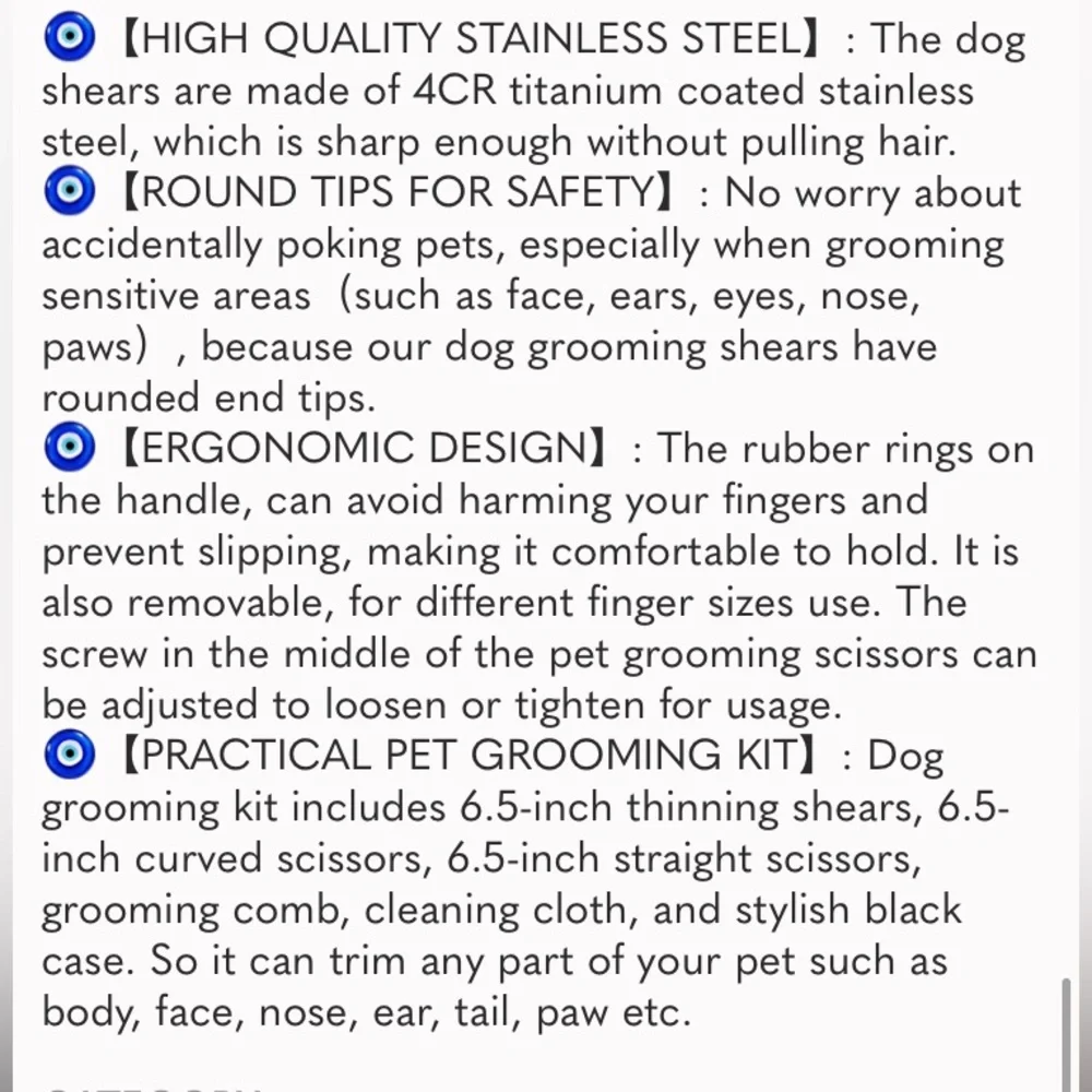 5in1 Dog Grooming ScissorsKit,Professional Dog Scissors for Grooming with Safety